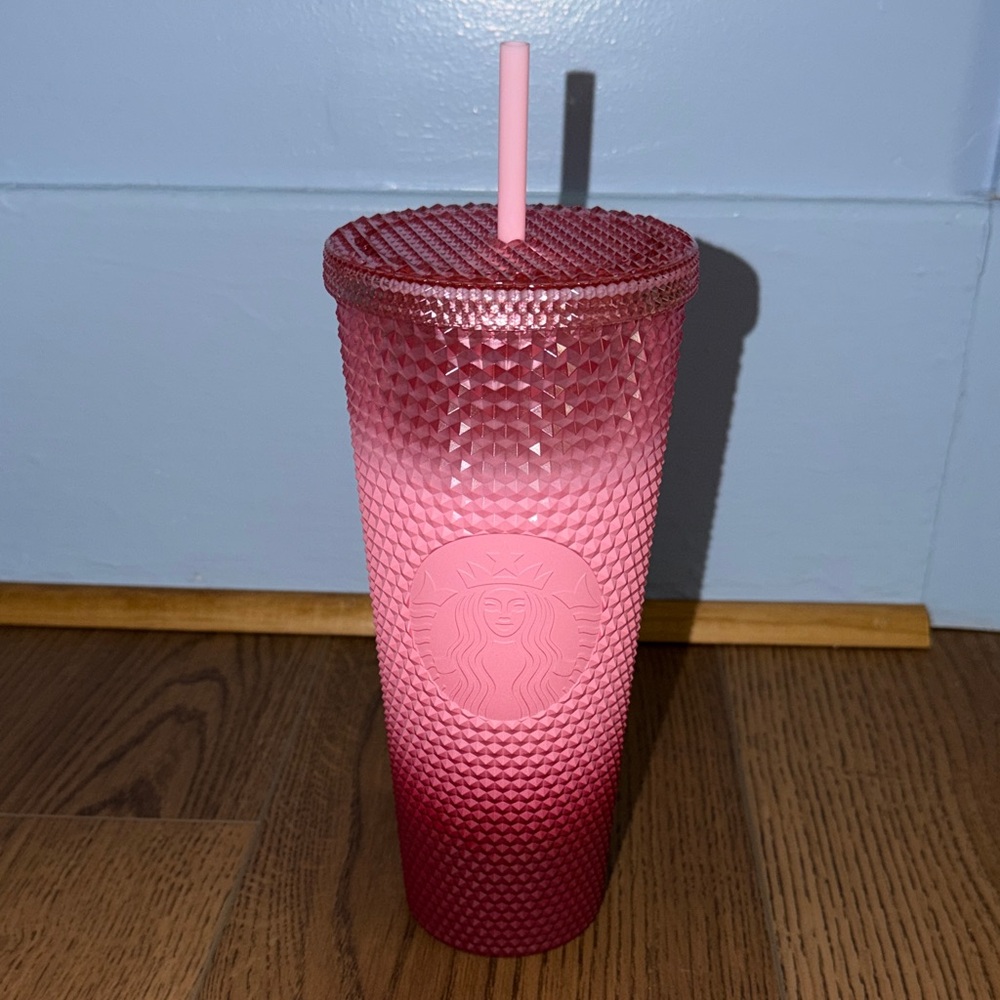 NWT Starbucks Pink Ombré  2022 Holiday Studded Tumbler 24oz